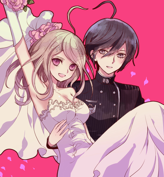 saihara shuichi and akamatsu kaede (danganronpa and 1 more) drawn by nanahachi_77889