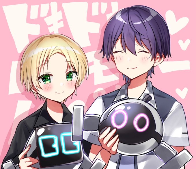 kenmochi touya and suzuya aki (nijisanji) drawn by minami_saki