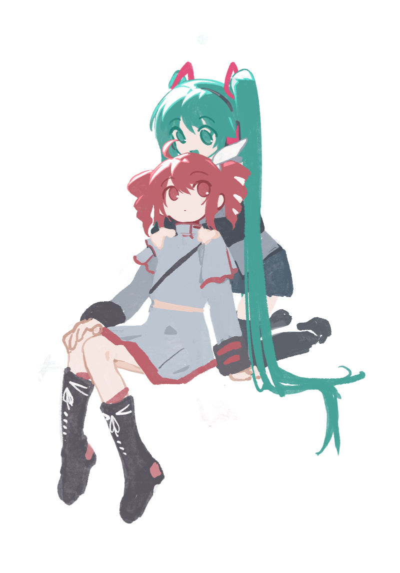 hatsune miku and kasane teto (vocaloid and 2 more) drawn by michia_(bourgognepony)