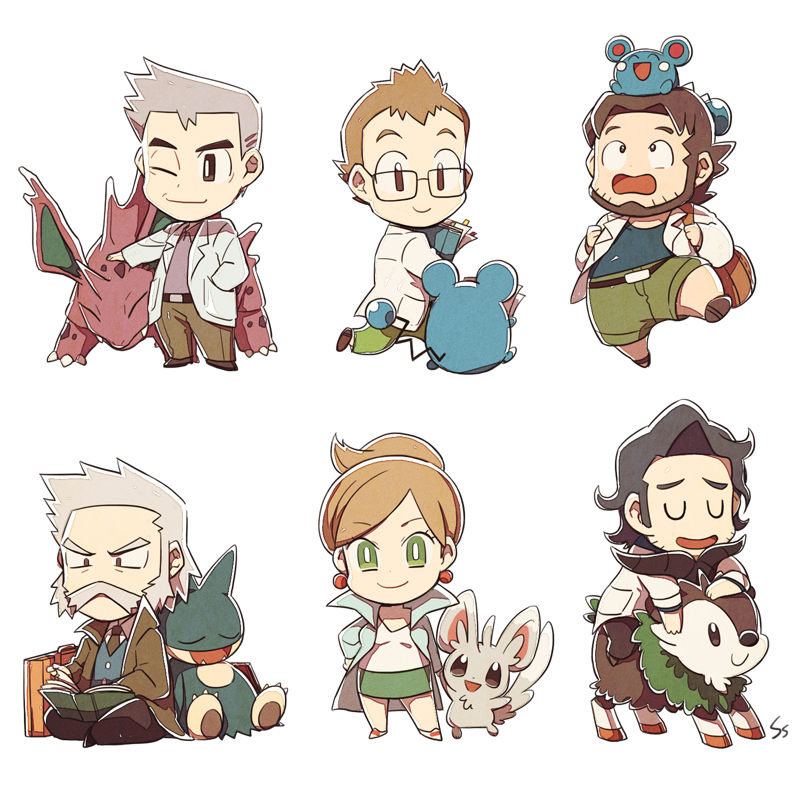 marill, minccino, munchlax, professor sycamore, professor oak, and 7 more (pokemon and 6 more) drawn by ssalbulre