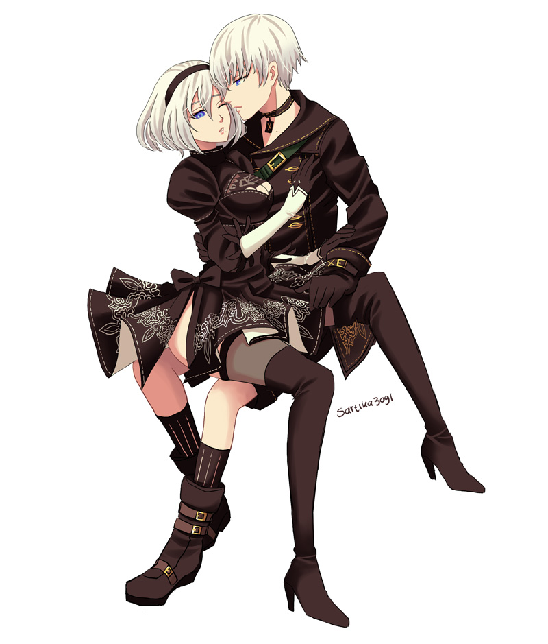 2b and 9s (nier and 1 more) drawn by sartika3091