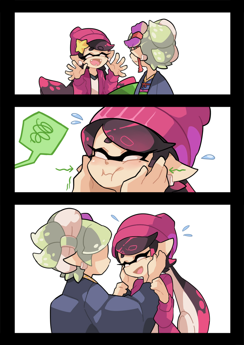 marie and callie (splatoon and 1 more) drawn by gomipomi