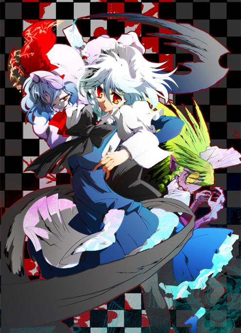remilia scarlet and izayoi sakuya (touhou) drawn by mura_kuroe