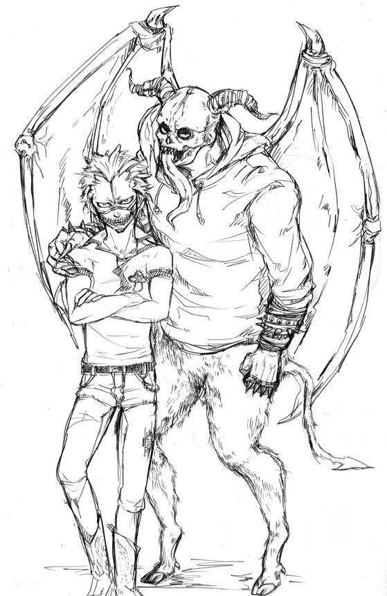en and chidaruma (dorohedoro) drawn by del_(logicallogos)