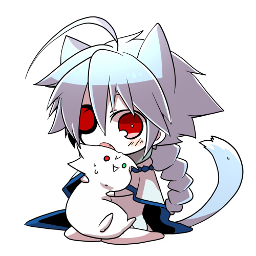 ragna the bloodedge and nu-13 (blazblue) drawn by kuro_yuzu
