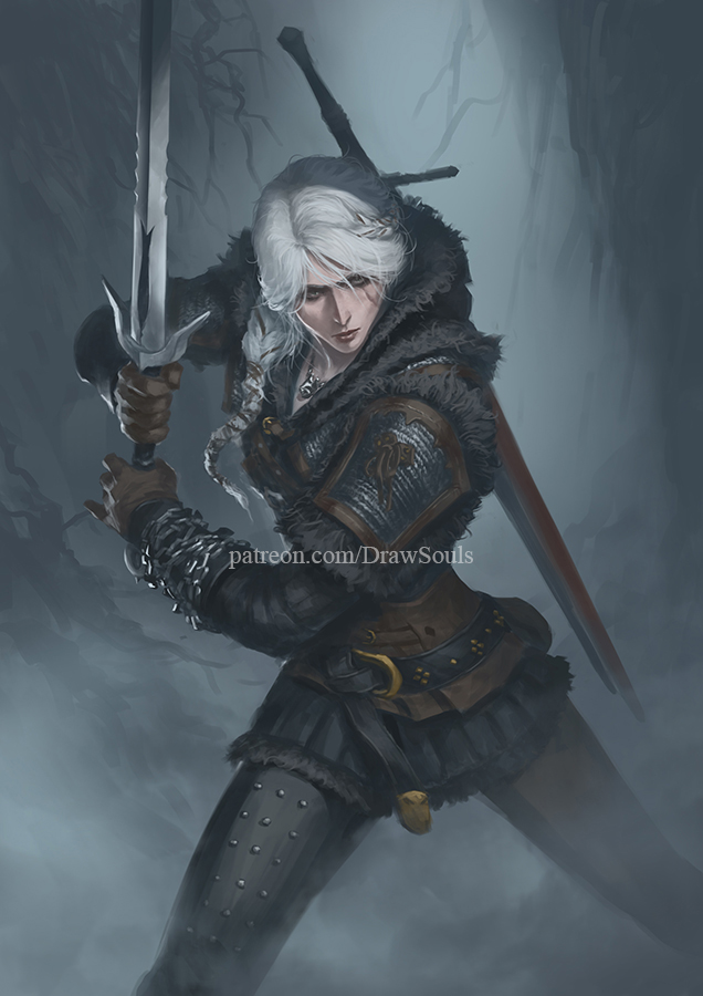 ciri (the witcher and 1 more) drawn by draw_souls