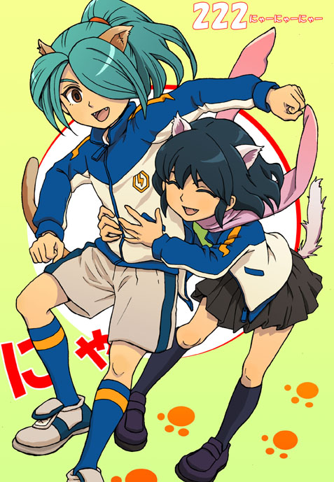 kazemaru ichirouta and otonashi haruna (inazuma eleven) drawn by ray-lah
