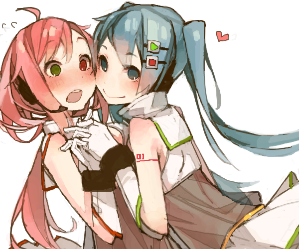 hatsune miku and utaka kiko (vocaloid and 1 more) drawn by mmlu_(honwa_karesu)