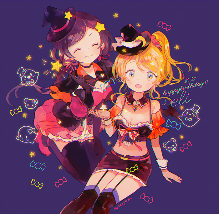 tojo nozomi and ayase eli (love live! and 1 more) drawn by pechika