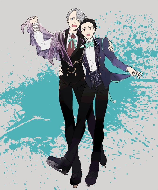 katsuki yuuri and viktor nikiforov (yuri!!! on ice) drawn by kuroemon