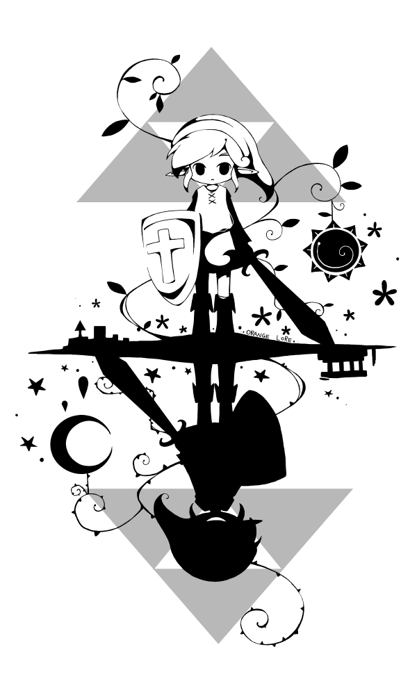 link and dark link (the legend of zelda and 1 more) drawn by orange_lore