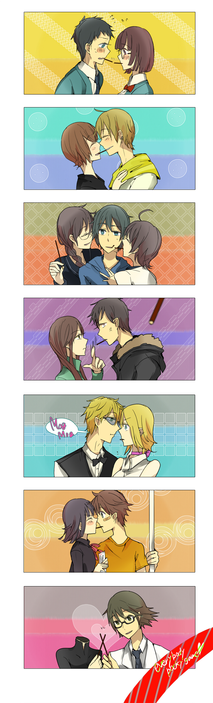 orihara izaya, sonohara anri, heiwajima shizuo, celty sturluson, ryuugamine mikado, and 9 more (durarara!!) drawn by tobibakko
