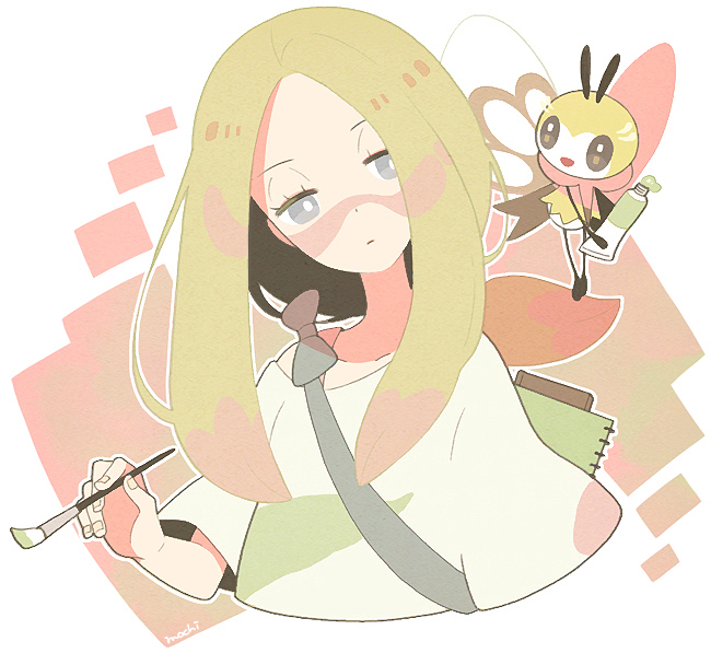 ribombee and mina (pokemon and 1 more) drawn by mochi730