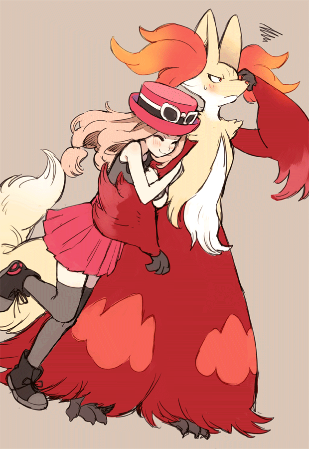 serena and delphox (pokemon and 1 more) drawn by amezawa_koma