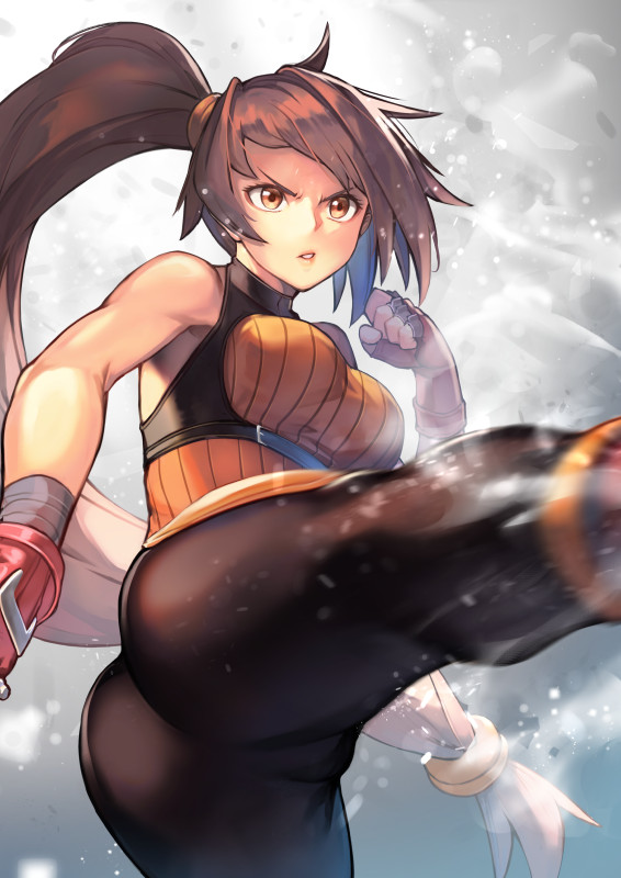 female fighter and female striker (dungeon and fighter) drawn by hinoru_saikusa