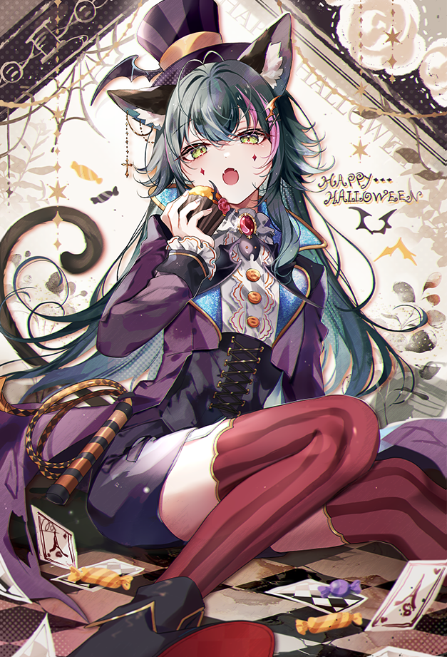 tsukimura temari and cheshire cat (idolmaster and 1 more) drawn by coco7