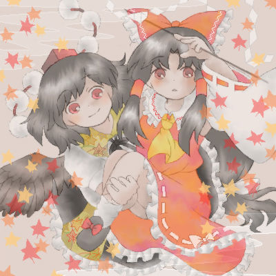 hakurei reimu and shameimaru aya (touhou) drawn by mo-musu