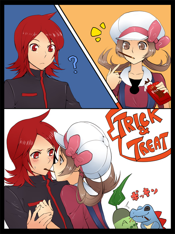 lyra, silver, chikorita, and totodile (pokemon and 1 more) drawn by cezaria