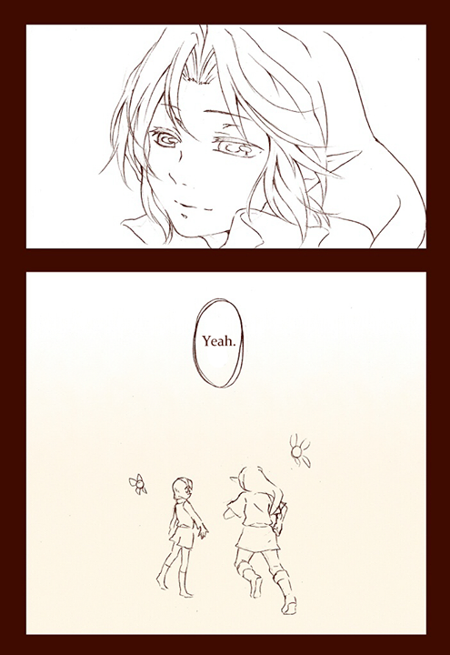 link and saria (the legend of zelda and 2 more) drawn by aji_(coastal_area)