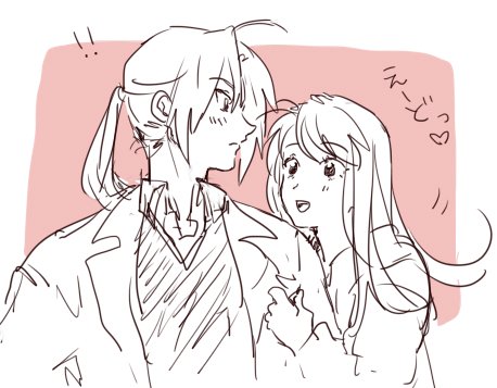 edward elric and winry rockbell (fullmetal alchemist) drawn by riru