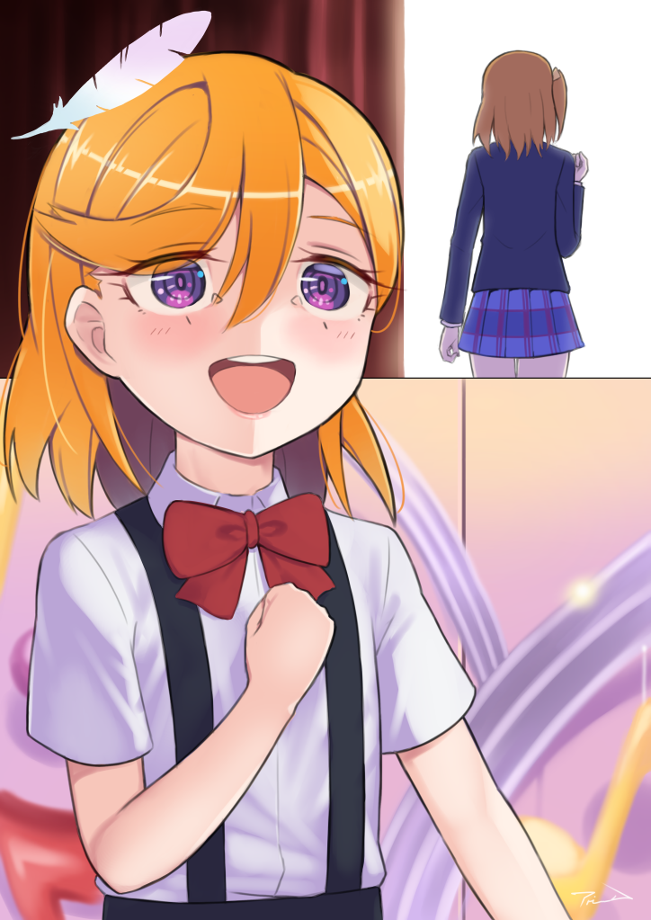 kosaka honoka and shibuya kanon (love live! and 2 more) drawn by akisaka_akira