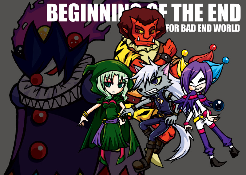 wolfrun, majorina, akaooni, joker, and pierrot (precure and 1 more) drawn by ebony-thunder