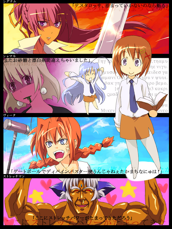 yagami hayate, vita, signum, reinforce zwei, shamal, and 4 more (lyrical nanoha and 1 more) drawn by nekokun