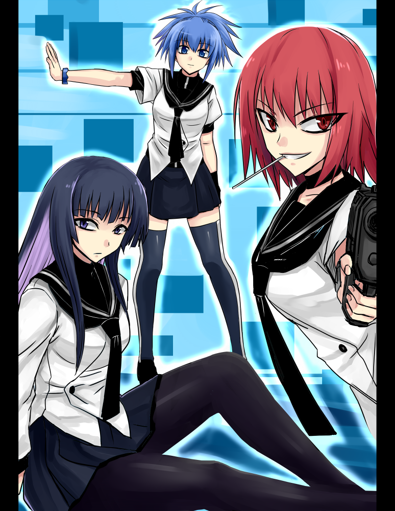 senou natsuru, sangou shizuku, and mishima akane (kampfer) drawn by minarai
