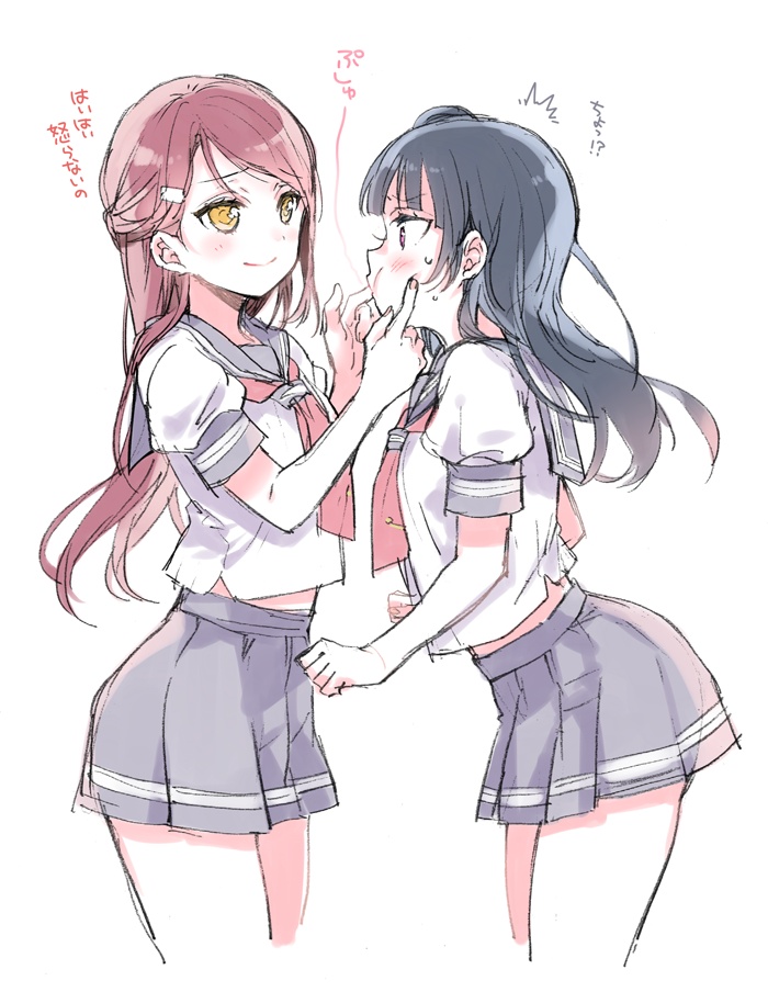 tsushima yoshiko and sakurauchi riko (love live! and 1 more) drawn by nakayama_miyuki