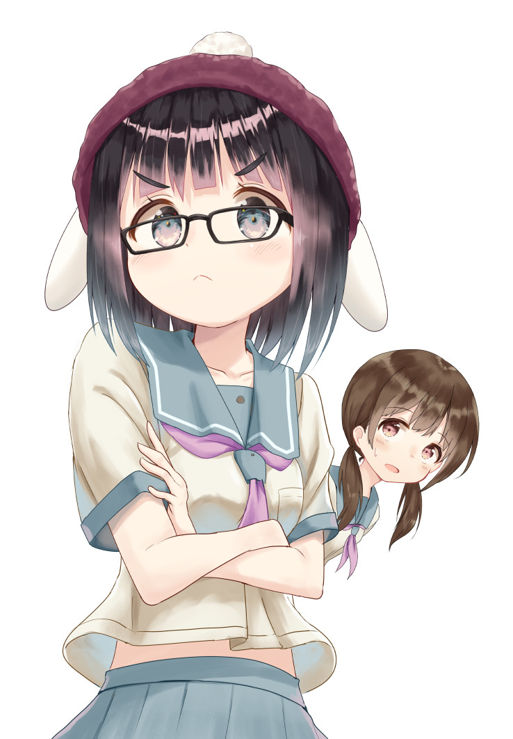 utsugisawa mizuki and mimikaki-shi (indie virtual youtuber and 1 more) drawn by mimikaki_(men_bow)