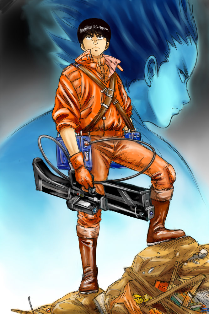 kaneda shoutarou and shima tetsuo (akira) drawn by ghost_(mausuman34)