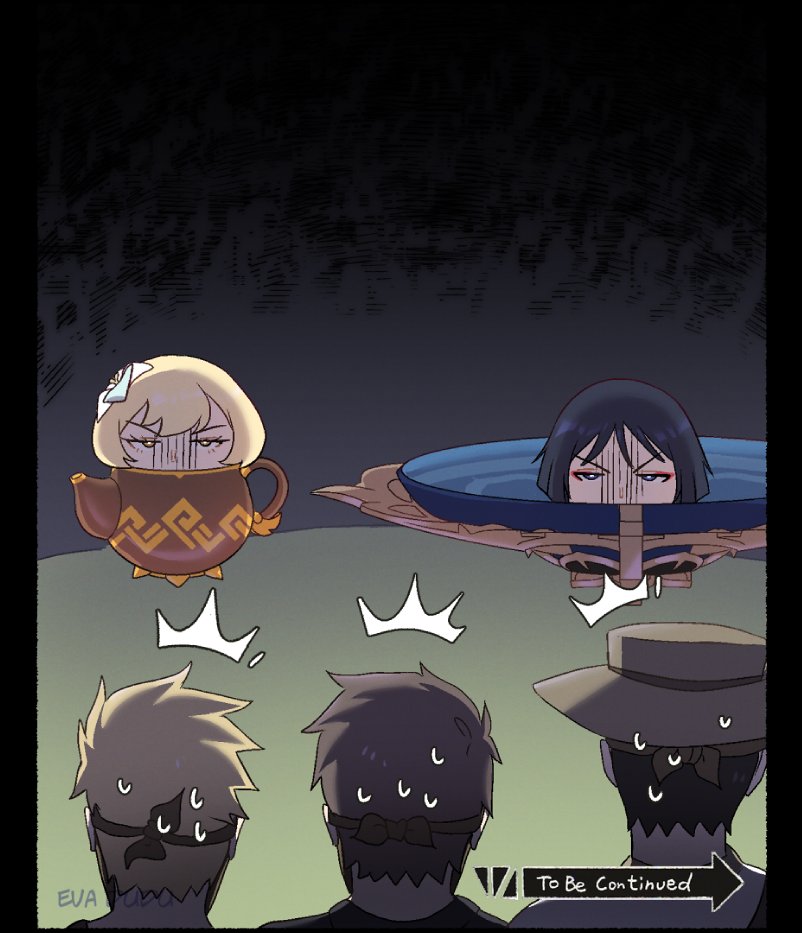 lumine, scaramouche, and wanderer (genshin impact) drawn by eva_dudu