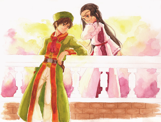 xia and eltrio (dragon quest and 1 more) drawn by sai_(pue)