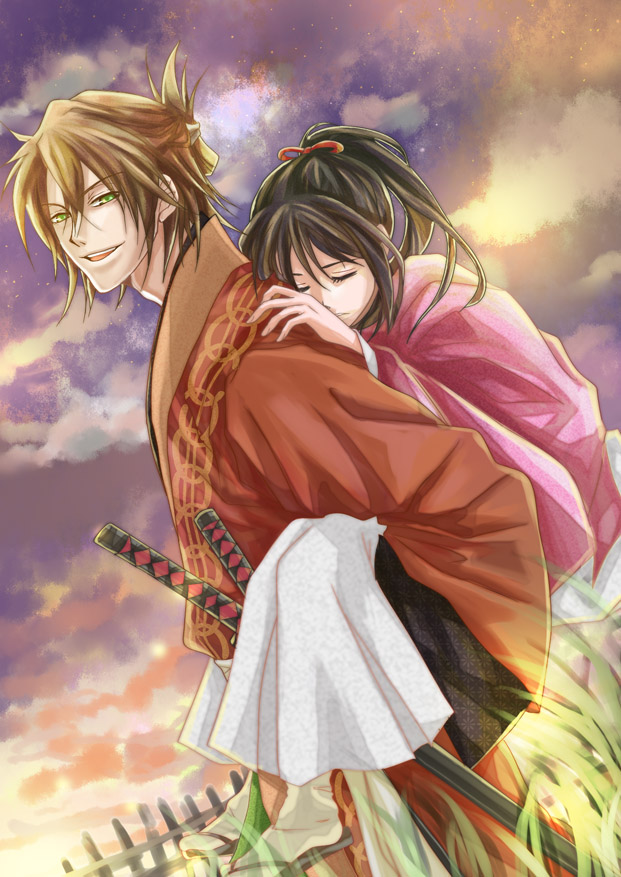 yukimura chizuru and okita souji (hakuouki shinsengumi kitan) drawn by shironokurono