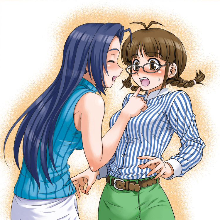 miura azusa and akizuki ritsuko (idolmaster and 1 more) drawn by hida_tatsuo