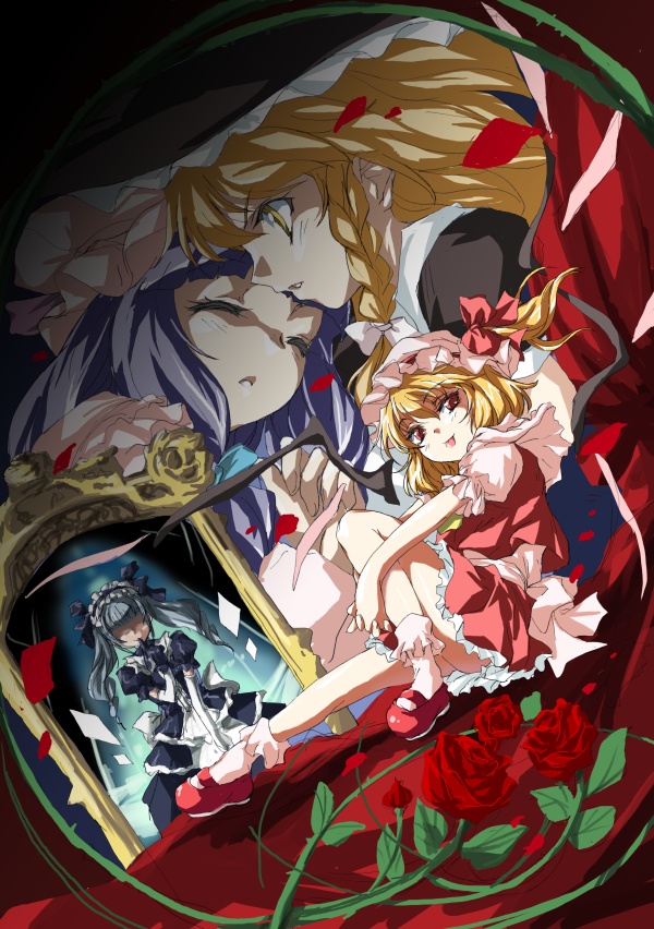 kirisame marisa, flandre scarlet, and patchouli knowledge (touhou) drawn by matsukura_nemu