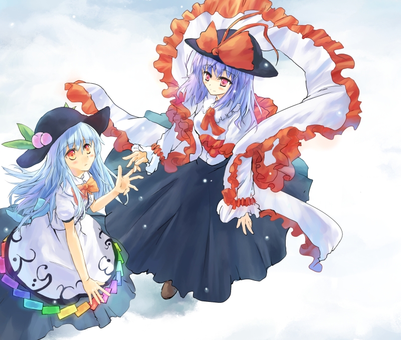 hinanawi tenshi and nagae iku (touhou) drawn by tes_(unpre)