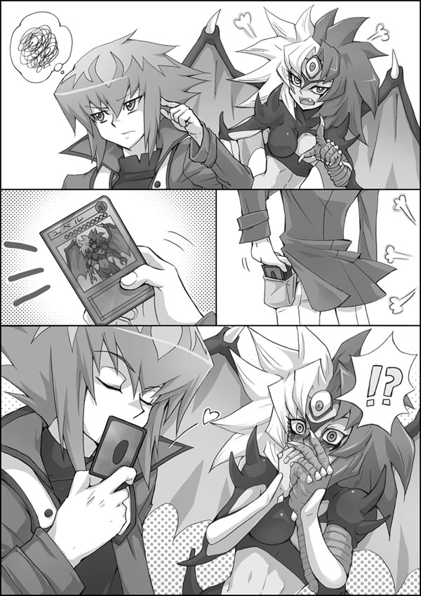 yuki judai and yubel (yu-gi-oh! and 1 more) drawn by yukitsuki_hisa