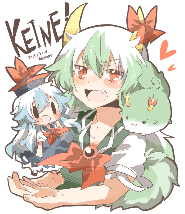 kamishirasawa keine and ex-keine (touhou) drawn by rebecca_(keinelove)