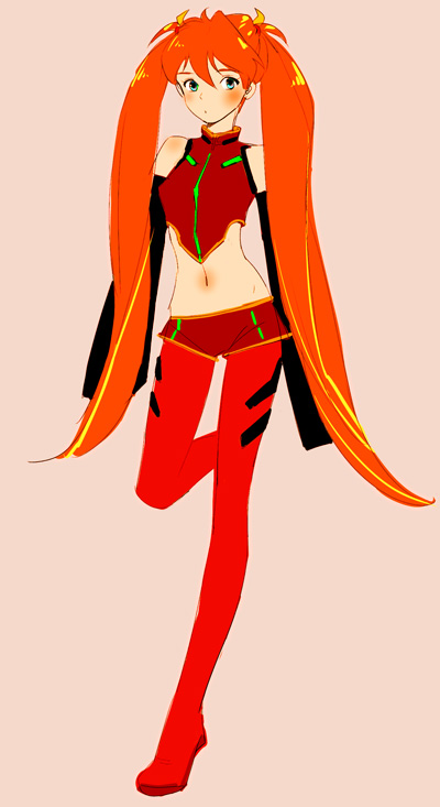 hatsune miku and souryuu asuka langley (vocaloid and 1 more) drawn by ammi