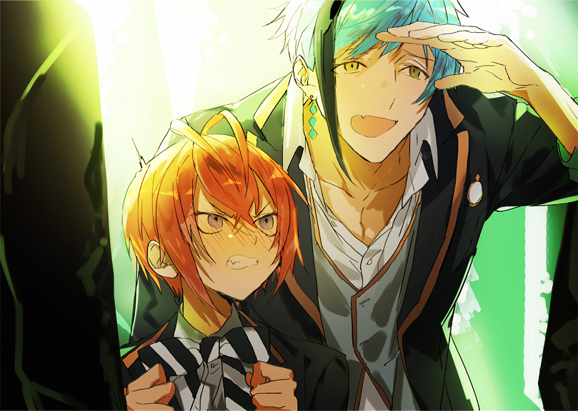 floyd leech and riddle rosehearts (twisted wonderland) drawn by nana_tetra