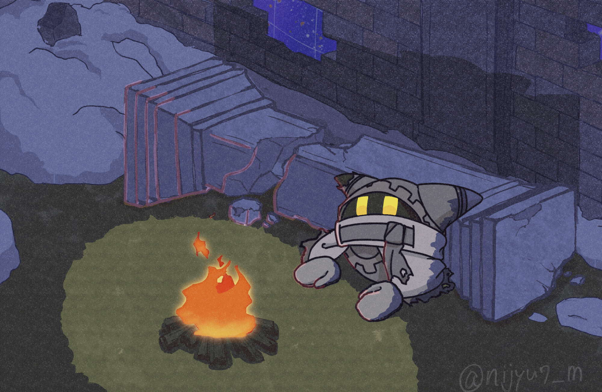 magolor and interdimensional magolor (kirby and 2 more) drawn by nijyu7