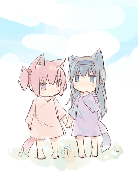 akemi homura and kaname madoka (mahou shoujo madoka magica) drawn by mizuki_(koko_lost)
