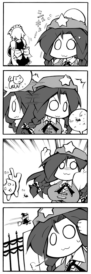 kirisame marisa, izayoi sakuya, and hong meiling (touhou) drawn by uccow