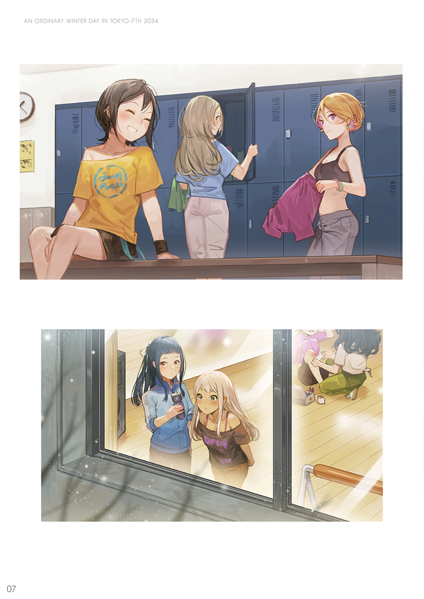 alessandra susu, tendouji musubi, echizen murasaki, ootori chacha, seto ferb, and 2 more (tokyo 7th sisters) drawn by ekao