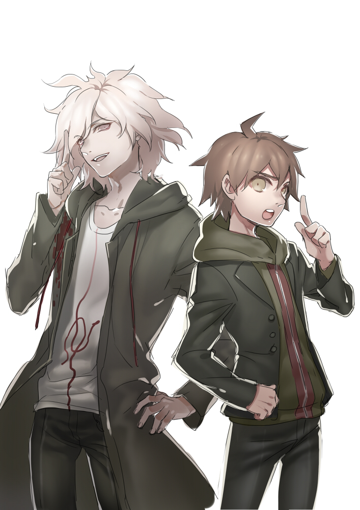 komaeda nagito and naegi makoto (danganronpa and 2 more) drawn by ushi_(newrein)