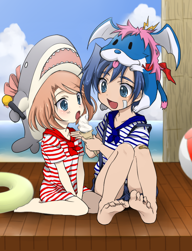 sendou aichi, sendou emi, and wingal (cardfight!! vanguard) drawn by shijimi_(outa)