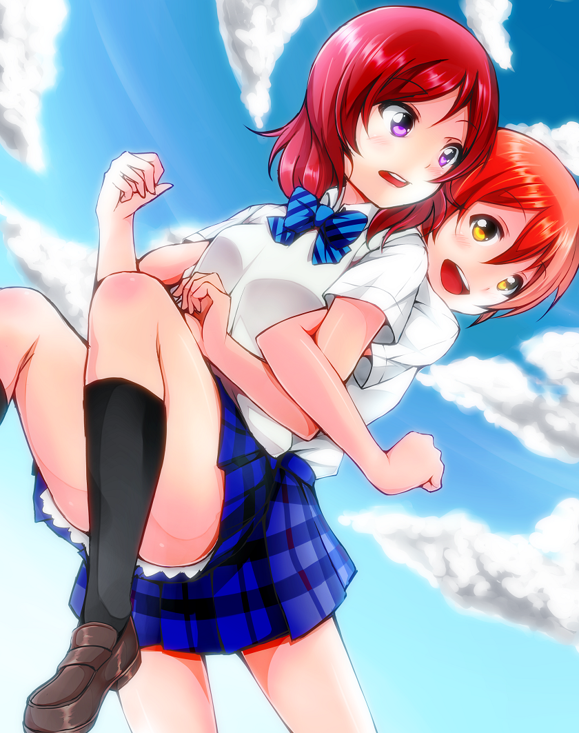 nishikino maki and hoshizora rin (love live! and 1 more) drawn by akihila