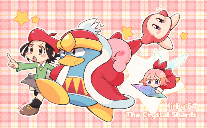 kirby, waddle dee, king dedede, adeleine, and ribbon (kirby and 1 more) drawn by midooka_(o_k_k)