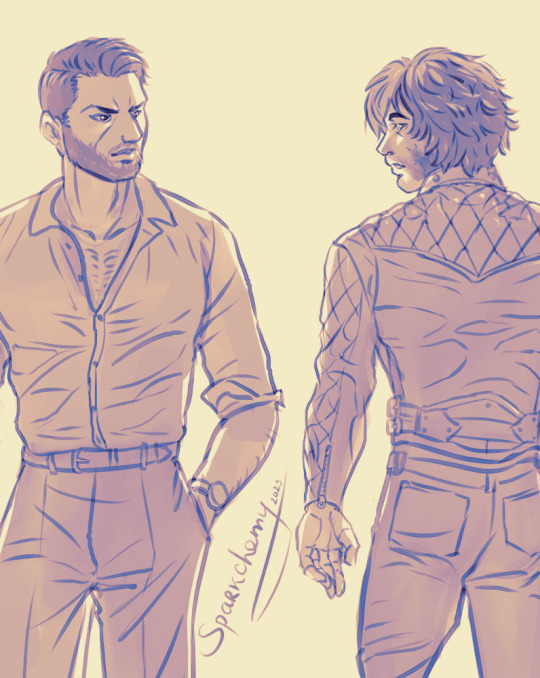 clive rosfield, cidolfus telamon, and firestorm (final fantasy and 1 more) drawn by sparkchemy